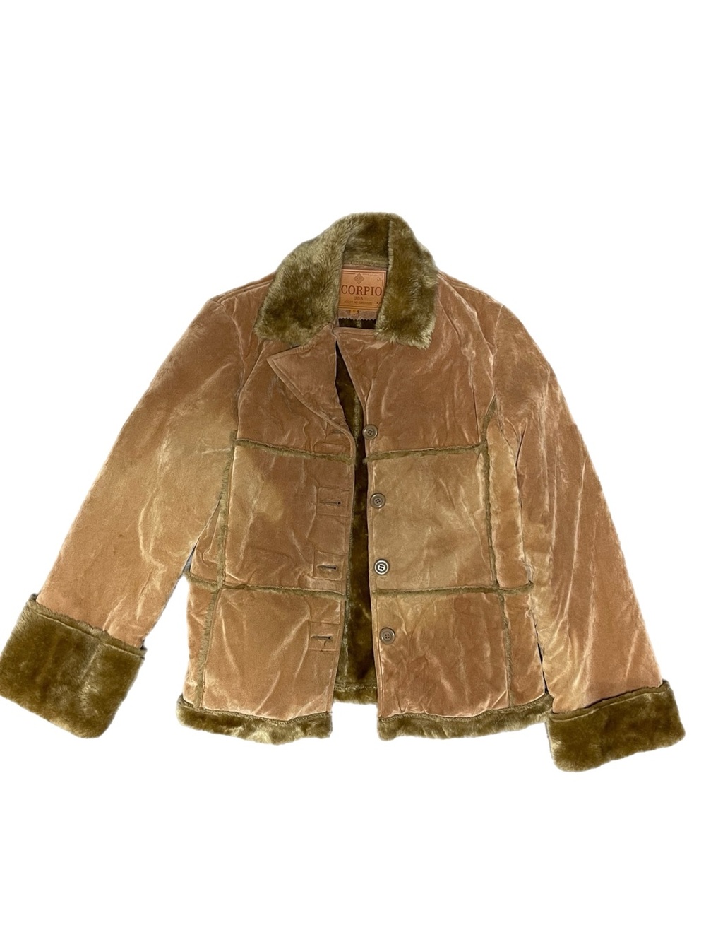 Vintage 90s Made in USA Suede Fur Trim Jacket
